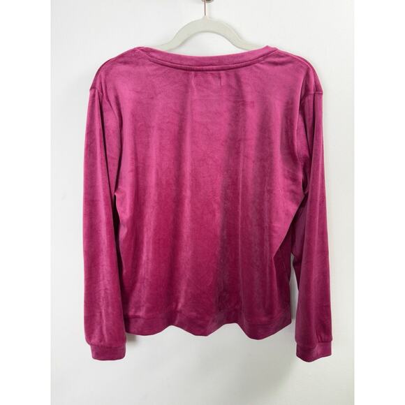 Juicy Couture Pink Label Emblem Embroidered Sweatshirt Retro Y2K Glam Preppy L - Picture 6 of 7